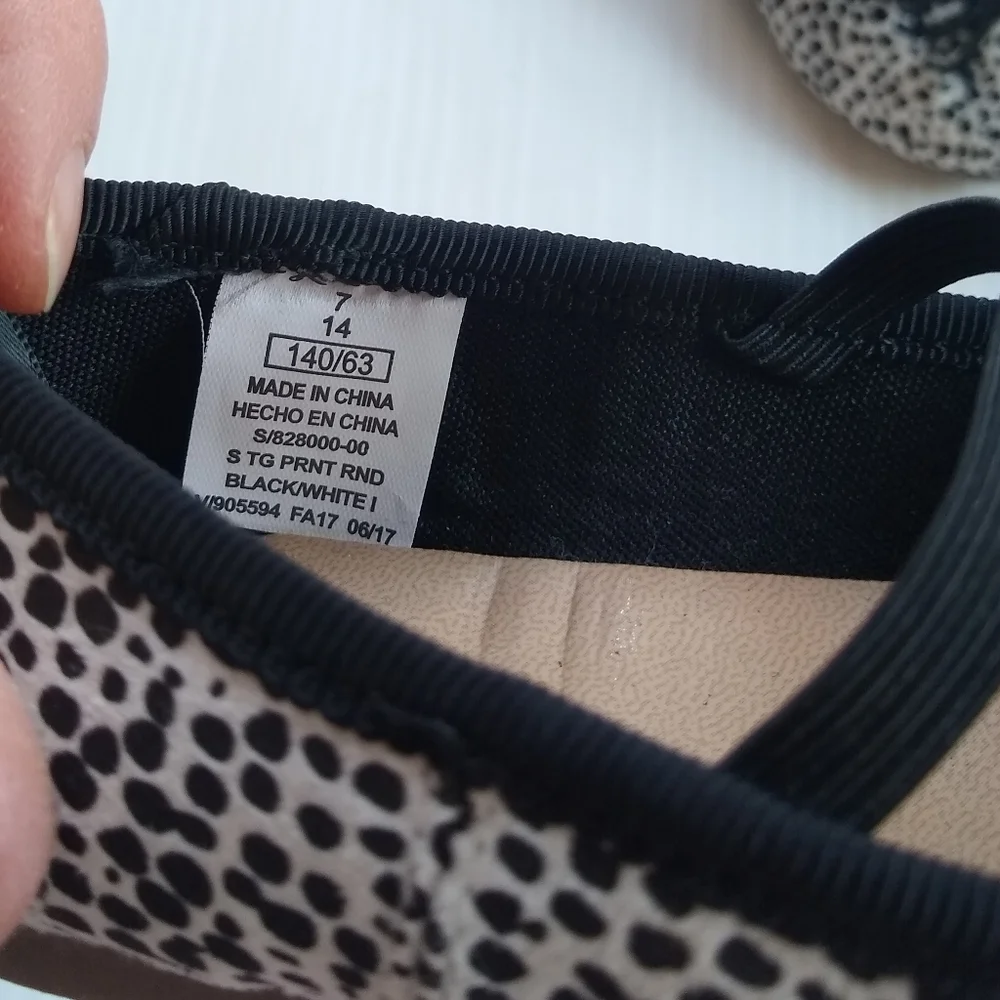 OLD NAVY black & white animal print baby girl flats